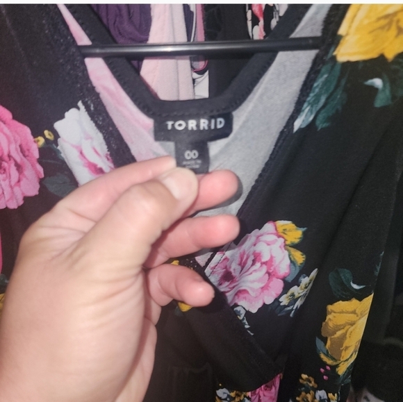 Torrid 00 Black Floral Studio Knit Babydoll - Picture 4 of 6